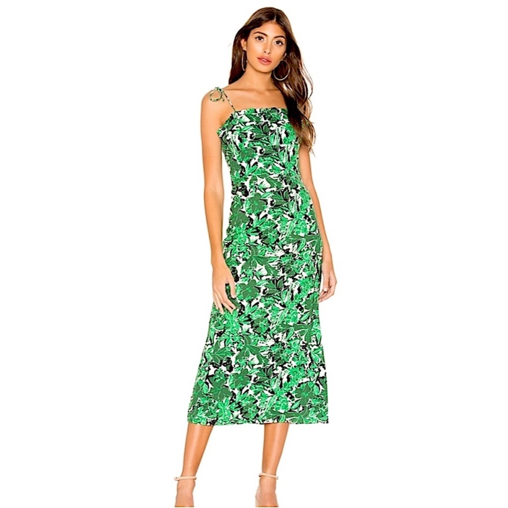 Free People Green Floral Midi Dress